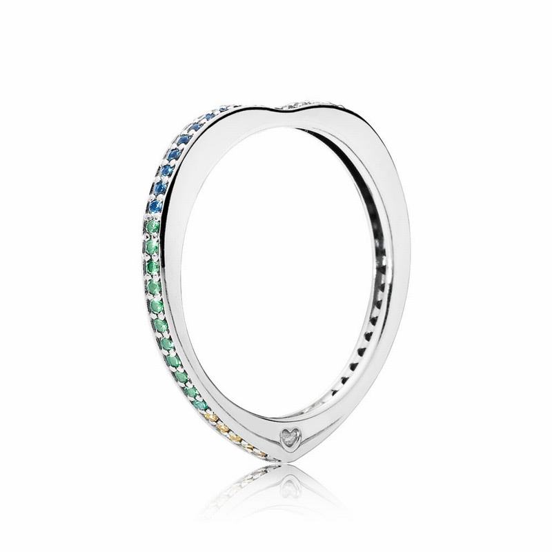 Pandora Multi-Colored Arc of Love Stackable Ring NZ Sale, Sterling Silver (063285-ODK)